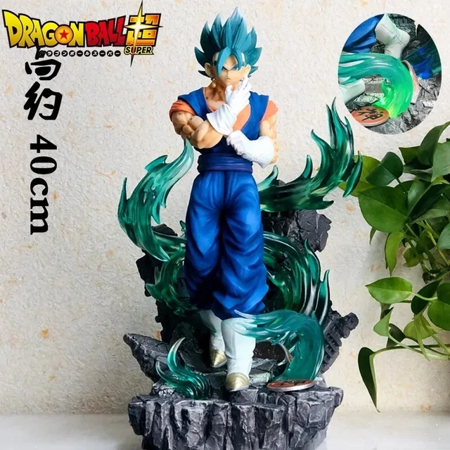 Grande Figurine Vegeto Dragon Ball 40cm, Fusion Goku Vegeta Potara, Sayan Blue, PVC