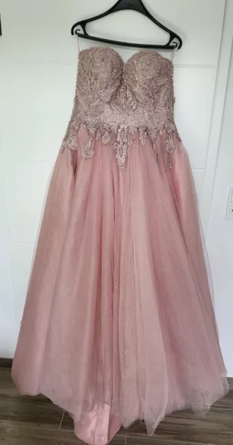 Kleid mit Perlen & Glitzer Damen, Rosa, A-Linie, Gr. M-XL, Neuwertig  UVP 600€