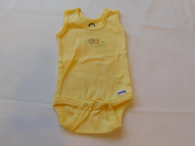 Gerber Bambino Bambina senza Maniche one piece Body Taglia 0-3 Mesi Giallo Guc