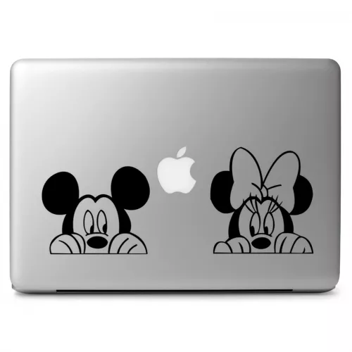 Mickey Minnie Mouse Peeking for Macbook Air Pro Laptop Car Vinyl Decal Sticker