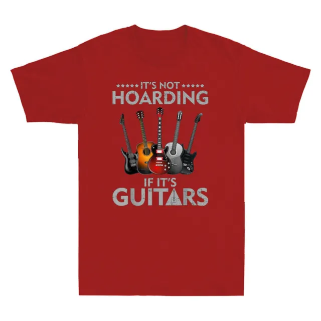 T-shirt uomo vintage a maniche corte It's Not Hoarding If Its Guitars