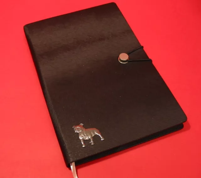 Staffordshire Bull Terrier Black A5 Notebook Journal Dog Staffy Christmas Gift