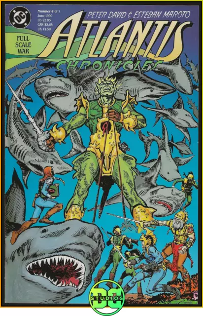 Atlantis Chronicles #4 (1990) 1St Kordax Aquaman & Lost Kingdom Key Dc Vg/Fn