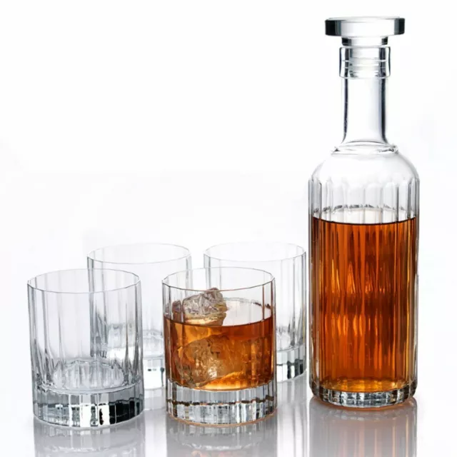 NEW Luigi Bormioli Bach Spirit 5 Pc Bottle Glass Set Bar Vodka Whiskey Decanter
