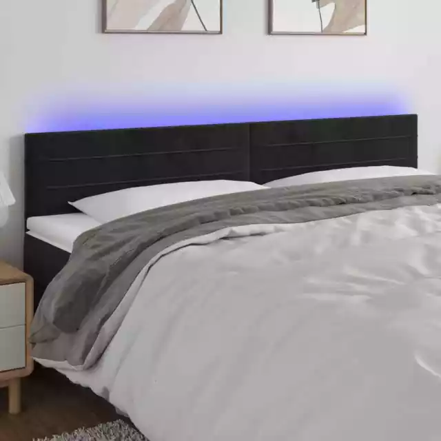 Cabecero con Luces LED Cabezal Tapizado de Cama Dormitorio Terciopelo vidaXL