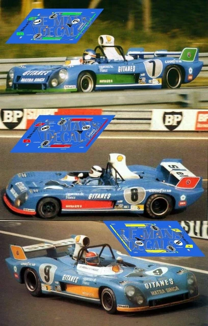 Decals Matra MS670B Le Mans Test 1973 53 1:32 1:43 1:24 1:18 MS 670 Decals - Foto 9