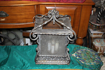 Antique Victorian Wrought Iron Chandelier Ceiling Light Fixture 4 Light Curves