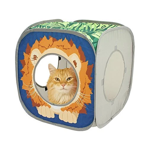 Kitty City Safari Play Cubee, Cat Cube, Play Kennel, Cat Bed, Jungle Cat Hous...