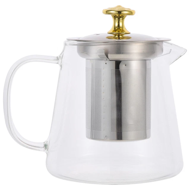 Loose Leaf Warmer Tea Filter Glass Teapot Stainless Tea Kettle Coffee Pot