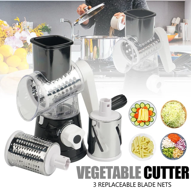 Rotating Fruit Cutter 3-IN-1 FRUIT VEGETABLE Shredder Cutter Rotary Food Slicer Chopper ...