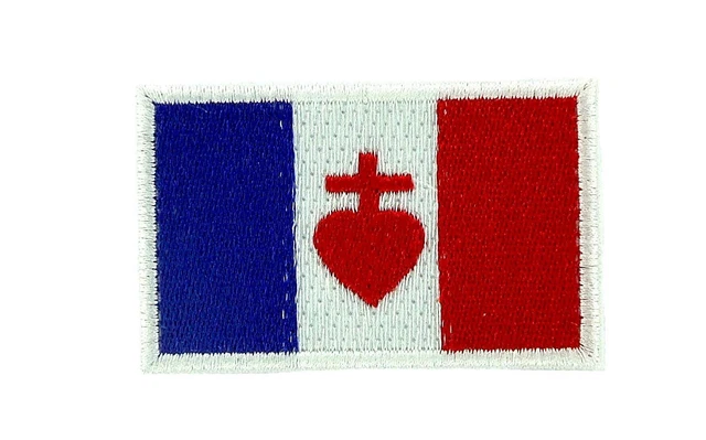 Porte-clés Brodé Patch France Sacré Cœur - Multicouleur, Tissu, Fabriqué En France, Neuf Avec étiquettes