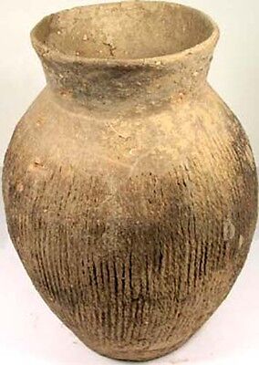 Ancient Neolithic China Clay Impress Design Pottery Vase Jar Xia Dynasty 2000BC