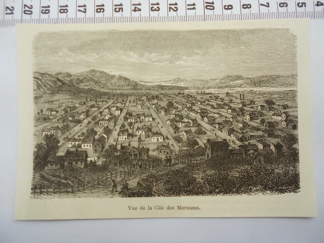 G69 / Engraving 1877 / View Of The City Of Mormons