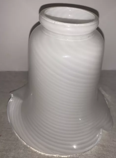 Mid Century Glass Lamp Shade Globe Vetri Venini Murano Swirl Tulip 5.5" Tall