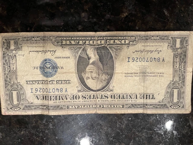 1935 F One Dollar Bill Blue Seal Silver Certificate 2