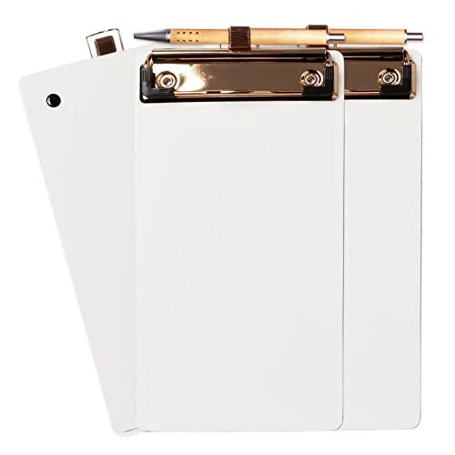 3 Pack Plastic Mini Clipboards With Pen Holder Clip A6 Cute Clipboard 4.17X 8"