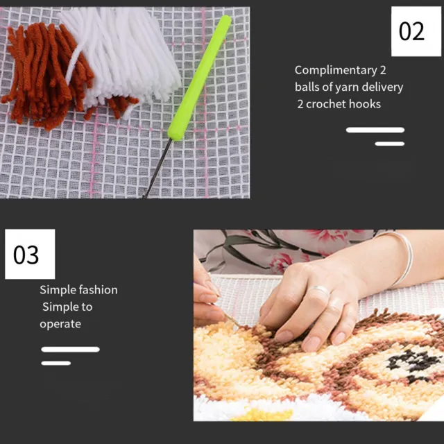 ColiCor DIY Hook Kits Easy-to-Learn Cushion Embroidery For Kids Decorative