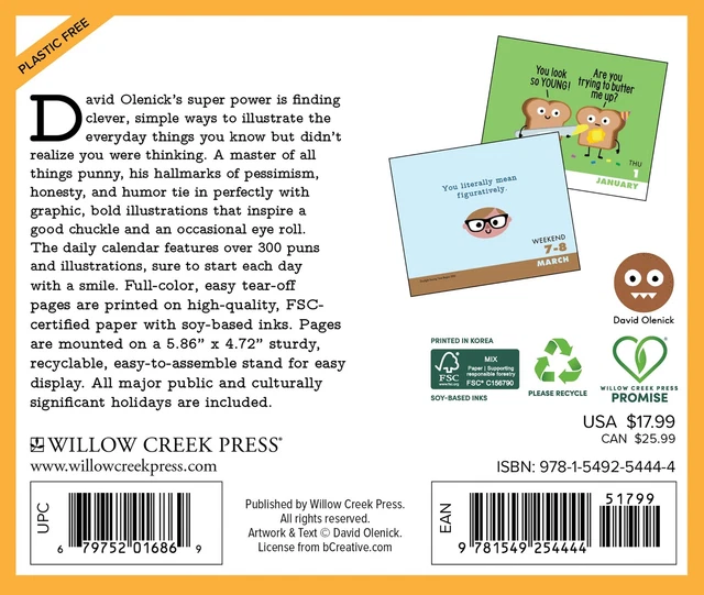 WILLOW CREEK THE Art of David Olenick 2026 6.2" x 5.4" Box Calendar w £