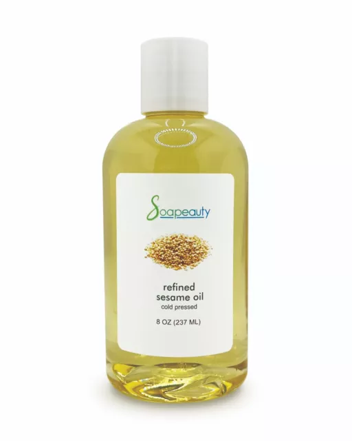 Sesame Oil Refined Natural Carrier Cold Pressed 100% Pure 8 Oz