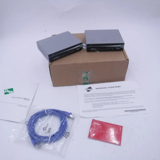 SEE DESC 2Pk Digi WR21-L22B-DE1-SU TransPort Cell Ethernet Modem Wireless Router