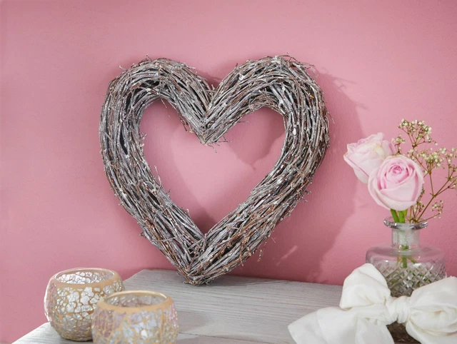 Salvare Set 2x Herz " Petit Amour " Decorazione Casa Tavolo Fronde di Betulla