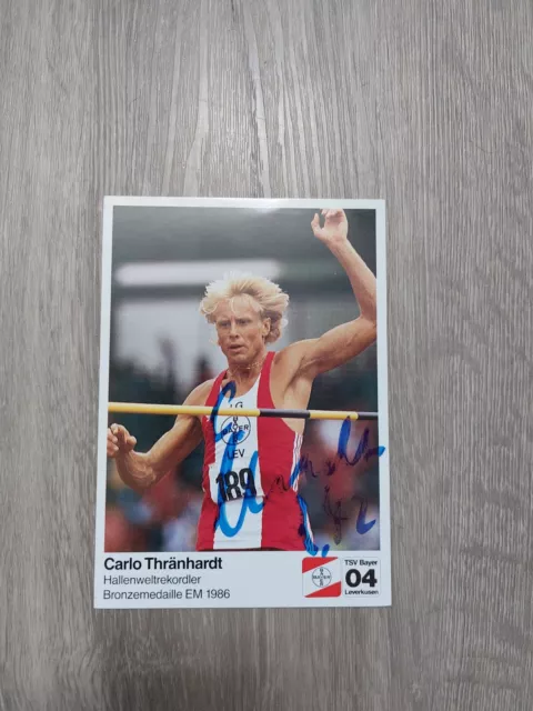 Autogramm AK Autogrammkarte Carlo Thränhardt Leichtathletik Stab Hochsprung