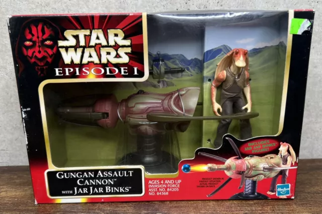 Star Wars Gungan Assault Cannon With Jar Jar Binks Episode 1 MISB Hasbro