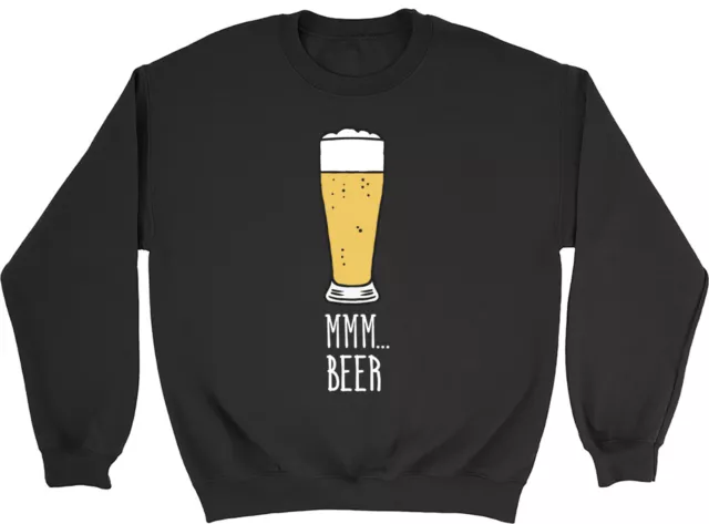 Funny Mmm Beer Sweatshirt Mens Womens Pint Drinking Ale Gift Jumper