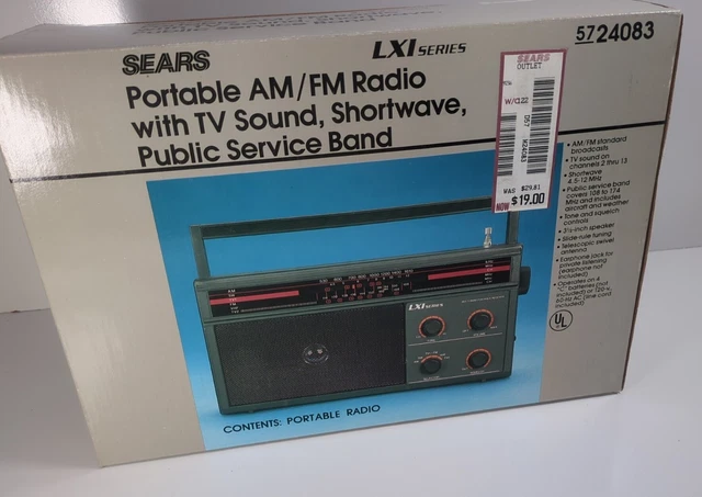 Radio Vintage SEARS 20 Wayfarer – Modèle 8227 – AM/FM/SW – Pour Pièces Ou Restauration