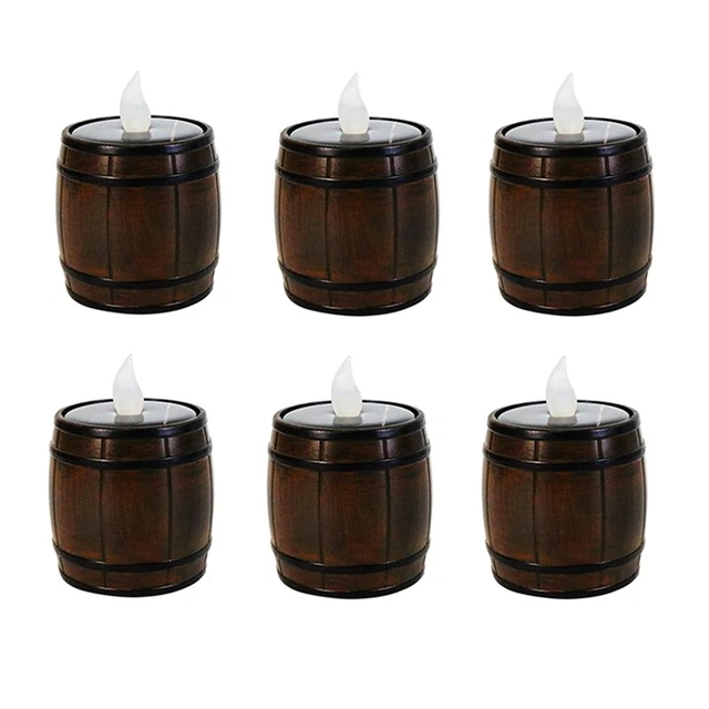 6 x Solar Sensor Candle Light Electronic Flickering LED Tea Light Flameless I4N3