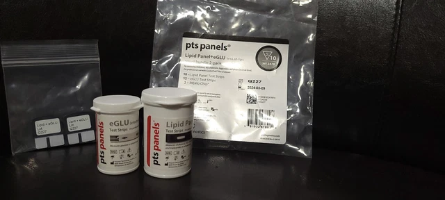 Tira reactiva panel de lípidos PTS Diagnostics CardioChek Plus y ¡eGLU! Expiración 03-09-2024
