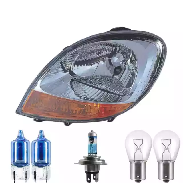 Faro Izquierdo Halógeno H4 Transparente para Renault Kangoo Expresa Incl.