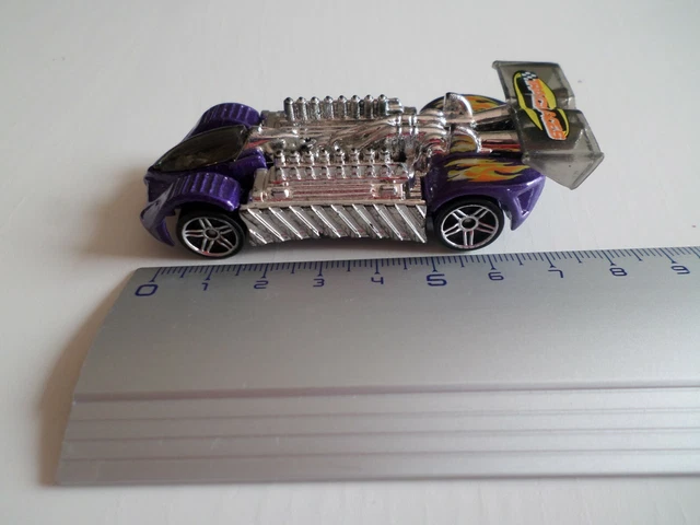 Voiture Hot Wheels Dragster Orange Avec Moteur Argenté - Modèle Occasion, échelle Indéterminée
