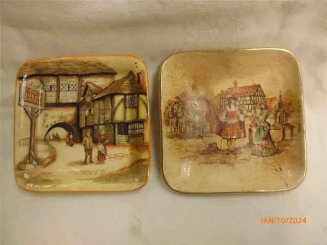 Vintage Porcelain Pin Dishes X 2 Sandland Ware Lancaster Ltd.hanley 1940 England