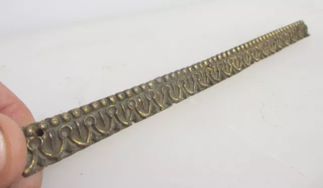 Antique Brass Furniture Ormolu Trim Hardware Mounts Old Victorian Fan Leaf 7"W