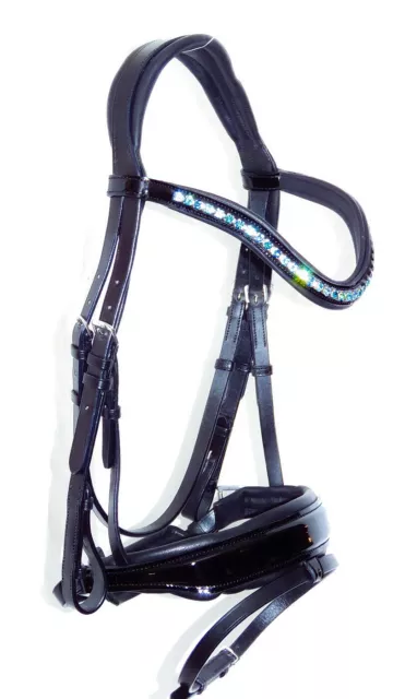 FSS ANATOMICAL MonoCrown BRIDLE Freeway DAZZLE 6mm BLUE TEAL AQUA CRYSTAL BLING
