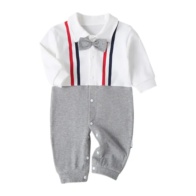 EY# Autumn Kids Bodysuit Bow Tie Child Rompers for Outdoor Activities (White 80)
