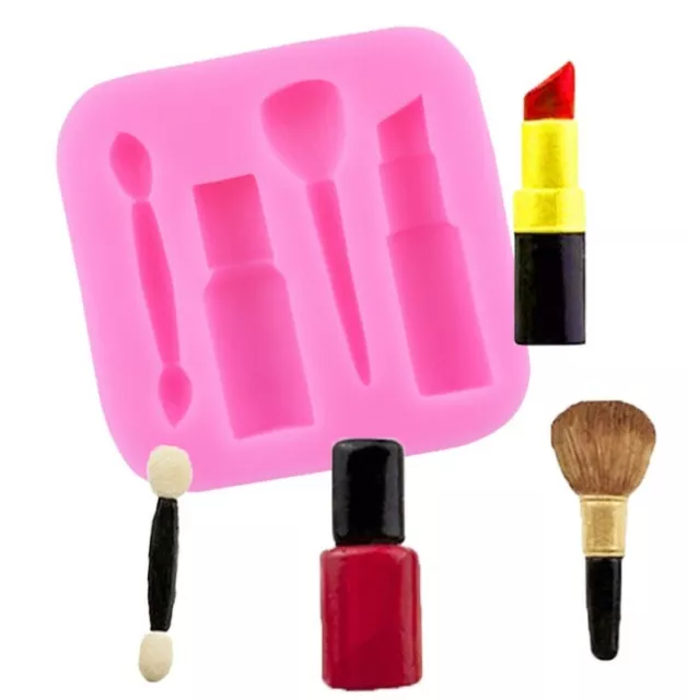 Silicone Make-up Set 3D Fondant Mould Party Cake Decor Icing Baking Sugar Craft