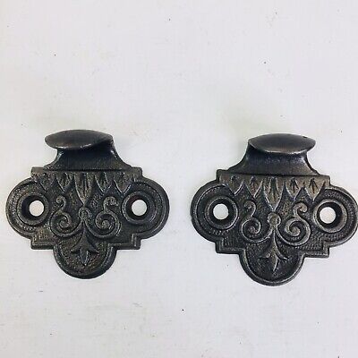 2 Window Sash Lifts Drawer Pulls Eastwood Cast Iron Old Antique Unique Pattern