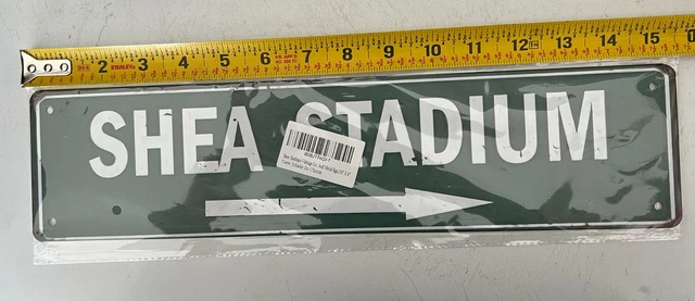 Metal Shea Stadium Street Sign New York Mets MLB Baseball 15 1/2” By 3 3/4” New