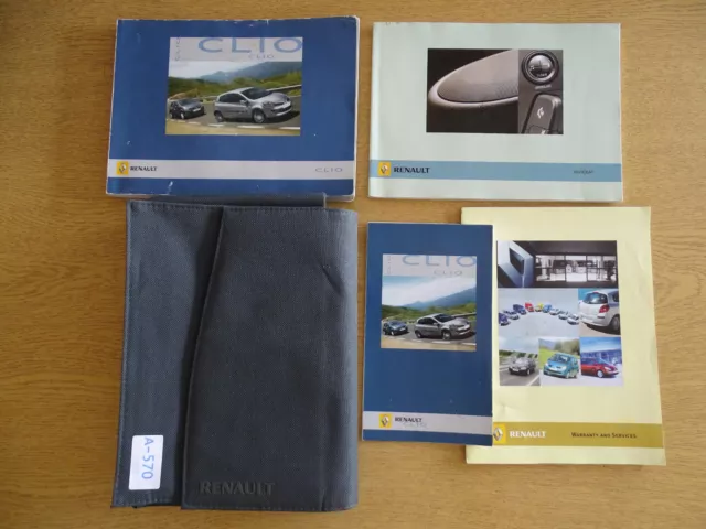 Genuine Renault Clio Owners Manual Handbook Wallet 2005-2009 Pack A-570