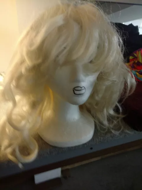 feathered BLONDE WIG 70's Full Wig Farrah Style Dress Up Full Hair #2