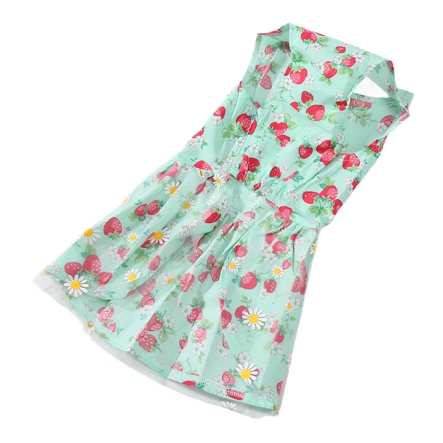 (S)Hundekleid Hellgrünes Blumen-Welpenkleid Haustier-Hund