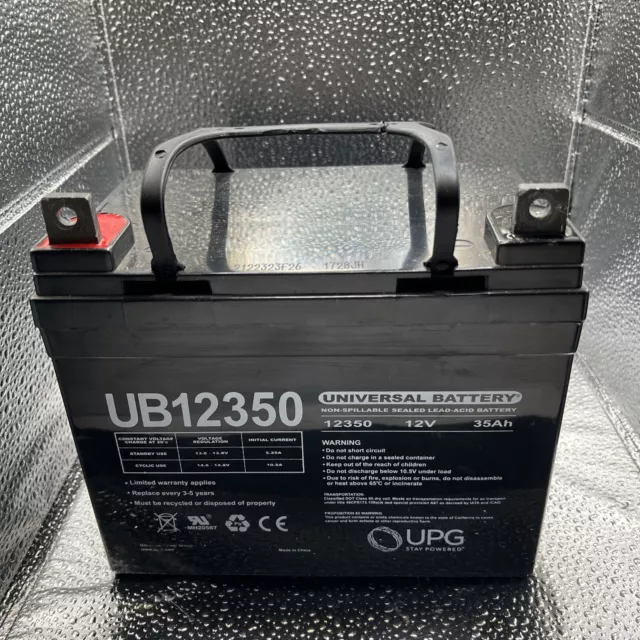 UPG UB12350ALT258-New 12V 35Ah AGM Sealed Lead Acid Battery UB12350 Group U1 + F