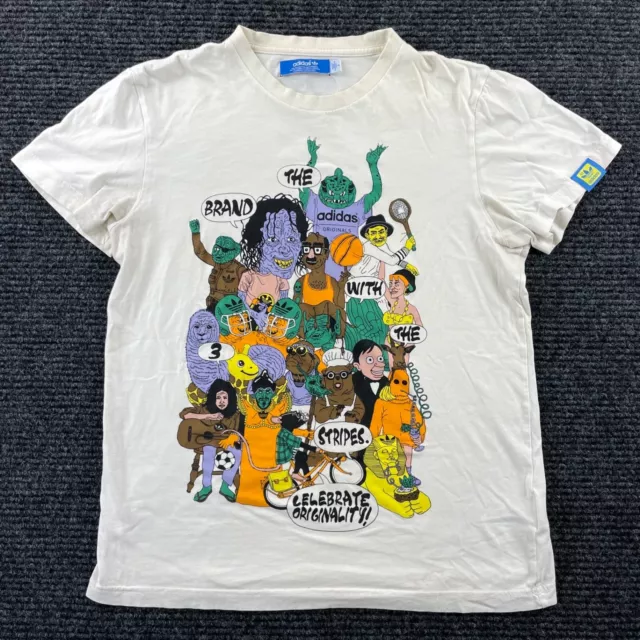 Adidas Short Sleeve T Shirt Mens Small Celebrate Originality 3 Stripes Retro