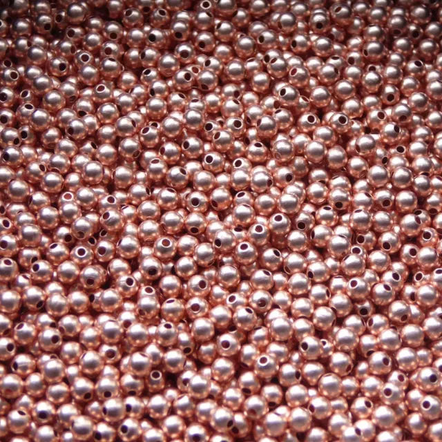 2mm Copper Beads | Round Seamed Beads | Genuine Copper Findings