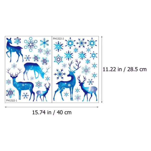 Reindeer Window Decals Christmas Blue Wall Stickers Xmas Elk