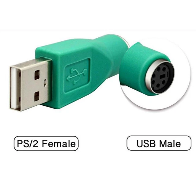 2pcs USB Male To for PS/2 Female Adapter Converter Usb Co'AJ