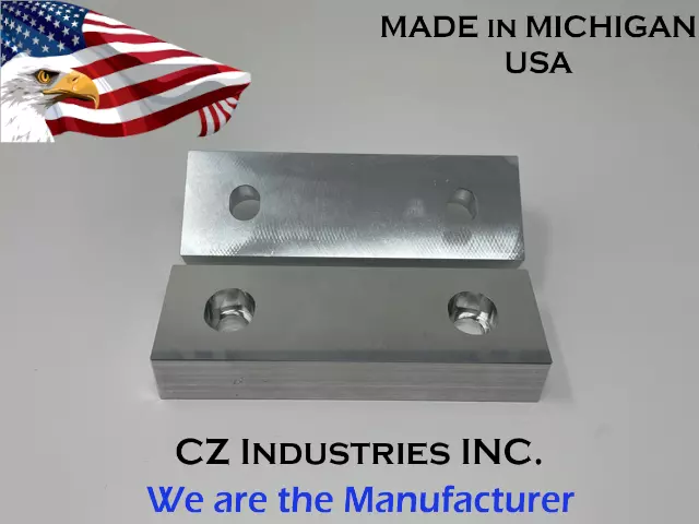 (1 SET = 2 Pieces) 6"x2"x1" Machined Aluminum Soft Jaws Kurt 6" Vises 6 x 2 x 1