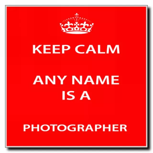 Photographer Personalised Keep Calm Coaster